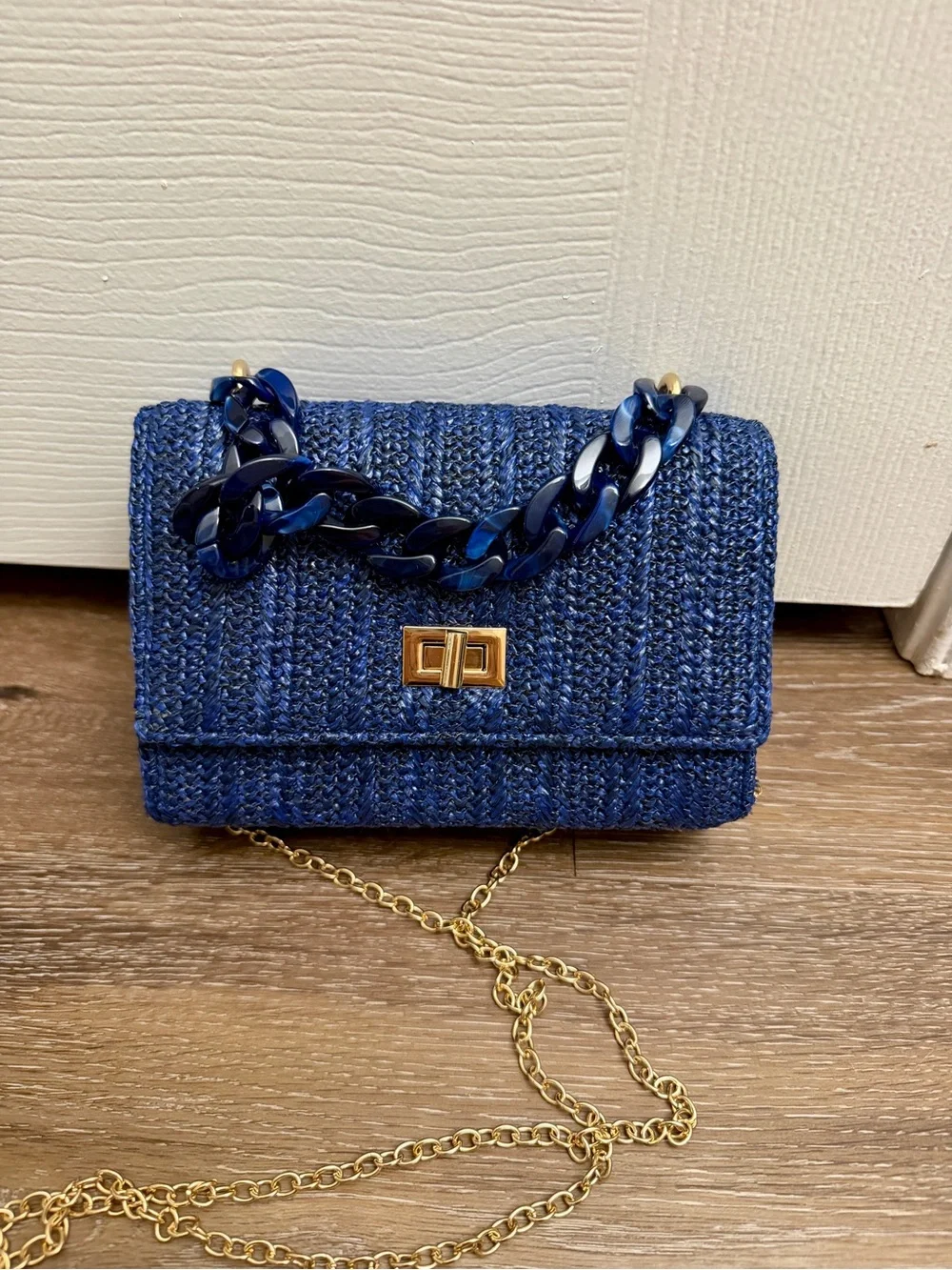 Shiraleah Marisol Woven Mini Bag in Navy Blue